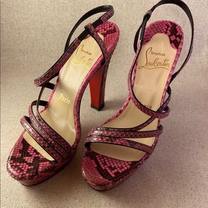 Christian Louboutin Miss Dina Python in Fuchsia